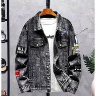 Jaket Denim Jeans Fashion Bordir Sobek Hiphop