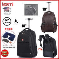 KPUV TEEMI Trolley Backpack Cabin Luggage Baggage Two Wheels Suitcase Travel Rolling Water Resistant