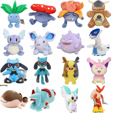 Pokemon Lugia Oddish Vileplume Gloom Skitty Riolu Plush Toys Anime Pachirisu Wartortle Clodsire Morp