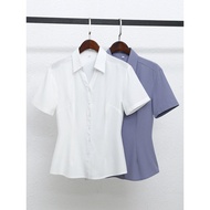 baju cantik women blouse Baju putih profesional wanita lengan pendek bahagian nipis 2024 baju formal