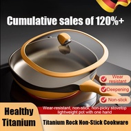 Titanium Non Stick Frying Pan/Wear-Resistant Household Frying Pan/ Wok Uncoated Titanium Pan