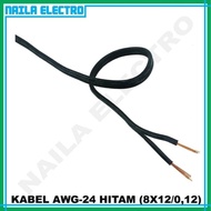 HITAM (3 Mtr) AWG 24 - 2 x 18 Black Fiber Cable / 1 Meter AWG-24 Cable