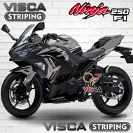 Stiker Striping Ninja 250 FI 2018 Full Body Variasi Black Edition