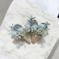 HIJAU READY COLOR CREAM sage green PEACH NAVY WHITE WHITE boutonniere blue grey silver greybiru cors