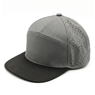 XL 7 Panel Athletic Mesh Grey/Black Snapback Cap Baseball Cap