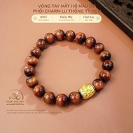Jade Dan Tam - Red Brown Tiger Eye Bracelet 10mm 5A Mixed Charm Lu Thong Pi Xiu - Earth Element & Fi