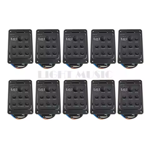 10pcs Acoustic Guitar Preamp EQ Tuner Piezo Pickup Equalizer System with Mic Beat Board for Folk Gui