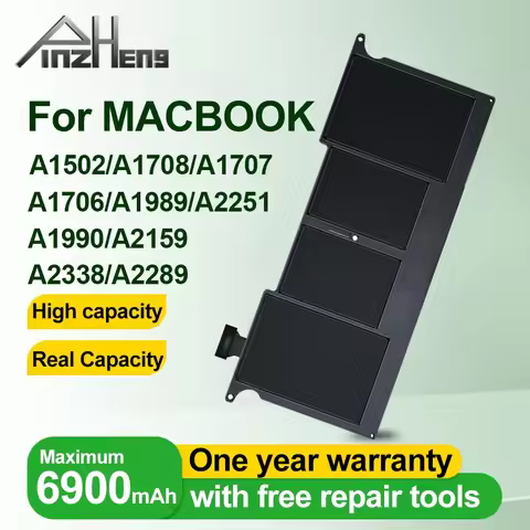 PINZHENG Laptop Battery For Macbook Pro 13'' A1502 A1706 A1989 A2251 A2159 A2289 A2338 A2251 15'' A1