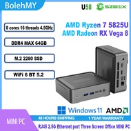 SZBOX U58 AMD Ryzen 7 5825U DDR4 3200Mhz M.2 2280 SSD WiFi 6 BT 5.2RJ45 2.5G Office MINI PC