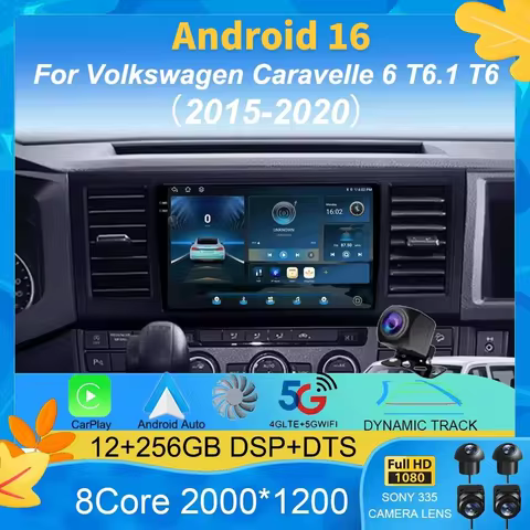 Android 16 For Volkswagen Caravelle 6 T6.1 T6 2015 - 2020 Car Radio Multimedia Video Player Navigati