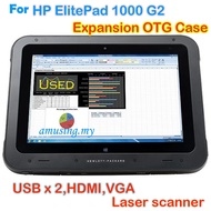 Used HP ElitePad 1000 G2 OTG Expansion Cover Case USB HDMI VGA RJ45 Laser QR code barcode Scanner He