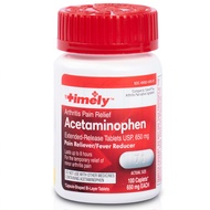 Timely Acetaminophen 650 MG - 100 Caplets - Extended Release - Compared to Tylenol 8 HR Arthritis Pa