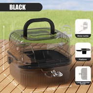 AP AIMAYAPET Transparent Acrylic Hamster Cage with Running Wheel Handle Portable Small Animal Cage H