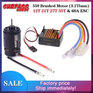 SURPASS HOBBY 550 Brushed Motor 12T 21T 27T 35T+60A ESC for 1/10 TRAXXAS Car