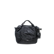 Sembonia Nylon Trim Leather Tote Bag - Black