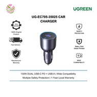 Ugreen Fast Car Charger 130W Dual USB-C PD + USB-A Fast Car Charger - UG-EC705-35025