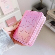 Love Pattern Women's Short Wallet Children's Coin Zipper Card Holder Card Pocket With Hidden Compart