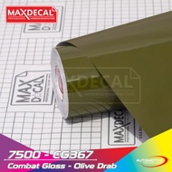 MAXDECAL 7500-CG367 Combat Gloss VINYL STICKER 45CM X 100cm DrabOlive