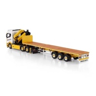 WSI 1: 50 SCANIA R CR20N 6X4 Flatbed Car Crane Trailer Model MEDIACO 01-4754
