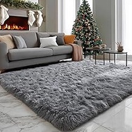 PAGISOFE Plush Area Rugs for Living Room 5x7 Grey, Soft Shaggy Rugs Carpets Fluffy ​Rugs for Boys Be