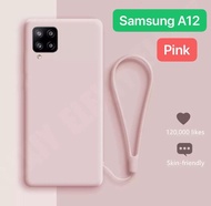 Case Samsung A12 Tali Doff Pastel Soft Case Silikon Cover Casing Handphone