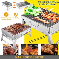 Portable BBQ Grill Outdoor Foldable Barbeque Camping Hiking Charcoal Grill Stainless Steel Barbeque 