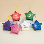 กล่องรูปดาวขนมเดือนรอมฎอน Eid Mubarak 5ชิ้นมุสลิมรอมดอน Eid Mubarak ถุงของขวัญเสบียงงานเลี้ยงกระดาษข