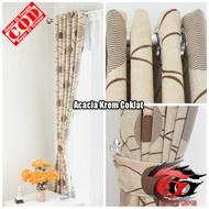 Gorden jendela 1 Kaca Panjang 2 Meter / gorden Smokring 12 Ring Motif Terbaru / Gorden Ruang Tamu Mo