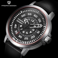 PAGANI DESIGN Mens Watches Top Luxury Waterproof Leather Quartz Watch Men Unique Design Hollow Calen