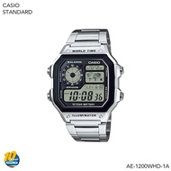 นาฬิกาข้อมือ Casio Standard men รุ่น AE-1200WHD แบตเตอรี่ 10 ปี AE-1200WHD-1A