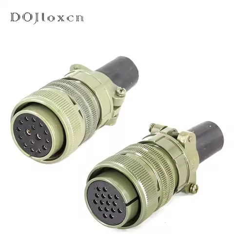 1 Set 16 Pin US Military Standard Aviation Male Female Plug Military Green Wiring Connector MS3106A-