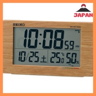 [Direct from Japan][Brand New]Seiko Clock Alarm Clock, Place Clock, Natural Electric Wave Digital Calendar, Comfort Temperature Humidity Display, Light Brown Wood Grain SQ784A SEIKO