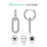 Fine Women Jewelry 925 Sterling Silver Lab Grown VVS Moissanite Diamond Bridal Earrings
