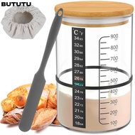 BUTUTU Sourdough Starter Jar Kit, 900ml Food Storage Sourdough Starter Container,  Glass Reusable He