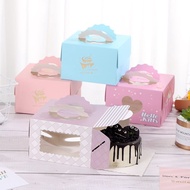 4/6/8 inch cake box cartoon thick open window portable birthday cake box hot stamping baking packaging box cake 蛋糕盒