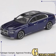 [Ready Stock] Mini GT 1/64 BMW i7 xDrive60 Tanzanite Blue Metallic - MGT01111 Diecast