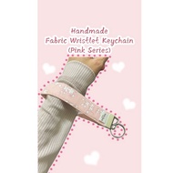 Handmade Fabric Wristlet Keychain/Key Fob Keychain(pink series)
