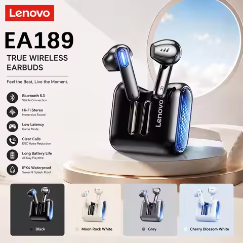 Lenovo EA189 Wireless Earbuds Bluetooth 5.3 TWS Headphones Noise Stereo Bass Sweatproof Sports Earph