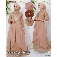 Gamis payet syafira - model kebaya elegan - gamis payet modern - outfit kekinian - bahan tulle bordi