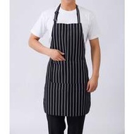 Men's Long Apron, Coffee Shop Oil-Proof Work Apron, Kitchen Cooking Apron, Striped Apron, Unisex Apr