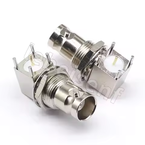 50/75ohm Four-pin BNC socket welding board BNC-KYE connector BNC-KE curved four-pin board Q9 female 