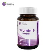 วิตามินบีรวม x 1 ขวด โกลบอลวิตามิน Vitamin B Complex Global Vitamins วิตามิน บี1 บี2 บี3 บี5 บี6 บี7 บี9 บี12 Vitamin B1 B2 B3 B5 B6 B7 B9 B12 วิตามินบีคอมเพล็กซ์