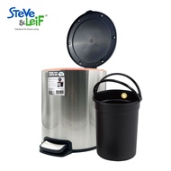 Steve & Leif Pedal Trash Bin / Waste Bin / Dustbin 8L (Stainless Steel/White/Black)