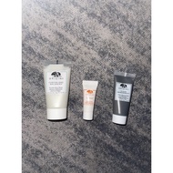 ORIGINS CHECKS AND BALANCES CLEANSER 30ML CLEAR IMPROVEMENT MASK 15ML GINZING SERUM 5ML SET RETAIL R