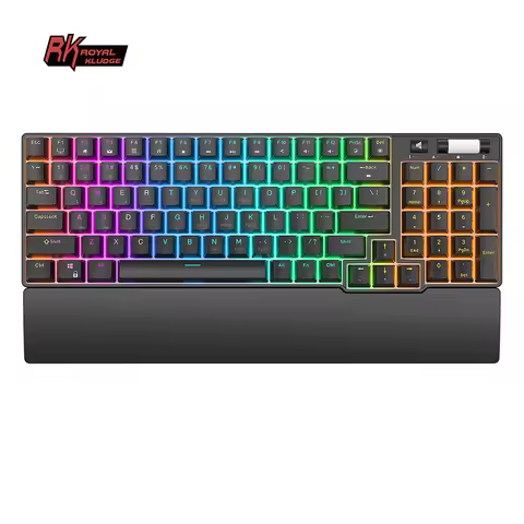 RK ROYAL KLUDGE RK96 RGB Tri-Mode BT5.0/2.4G/USB-C Hot-Swappable Mechanical Keyboard 96 Keys Bluetoo