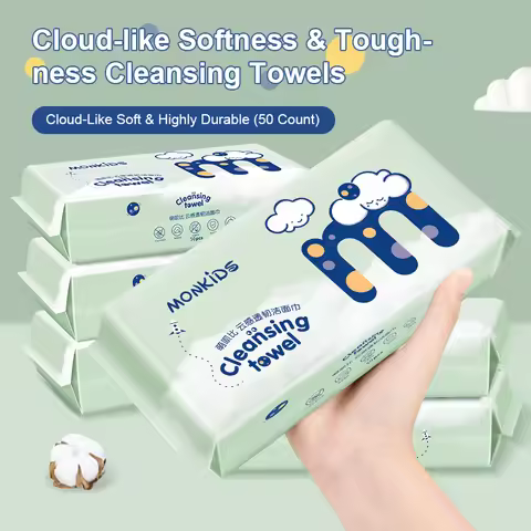 50 Disposable Face Towels, Pure Cotton Pearl Pattern Cleansing Towels, Beauty Salon Extraction Cotto