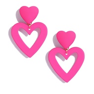 Double Heart Earings Pink Heart Earrings Dangle for Women Valentine's Day Mother's Day Gifts Double 