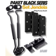 Genzo One Set of Window Wind Rights, Thick Hinges, Jumbo Latch, Complete Bolts