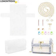 LEMONTREAL Bag Mesh Grid Set, White Handmade Knitting Plastic Mesh Kit, Bag Accessories Plastic Mesh