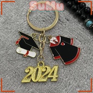 SUMU Metal Keychain, Commemorative Stainless Steel Graduation Cap Keychain, 2024 2024 Graduation Ceremony Graduation Season Gown Cap Commemorate Key Holder Graduation Season